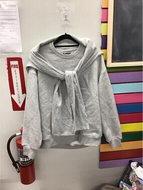 Kbb kahlana womens layered crewneck sweatshirt medium over the shoulder new